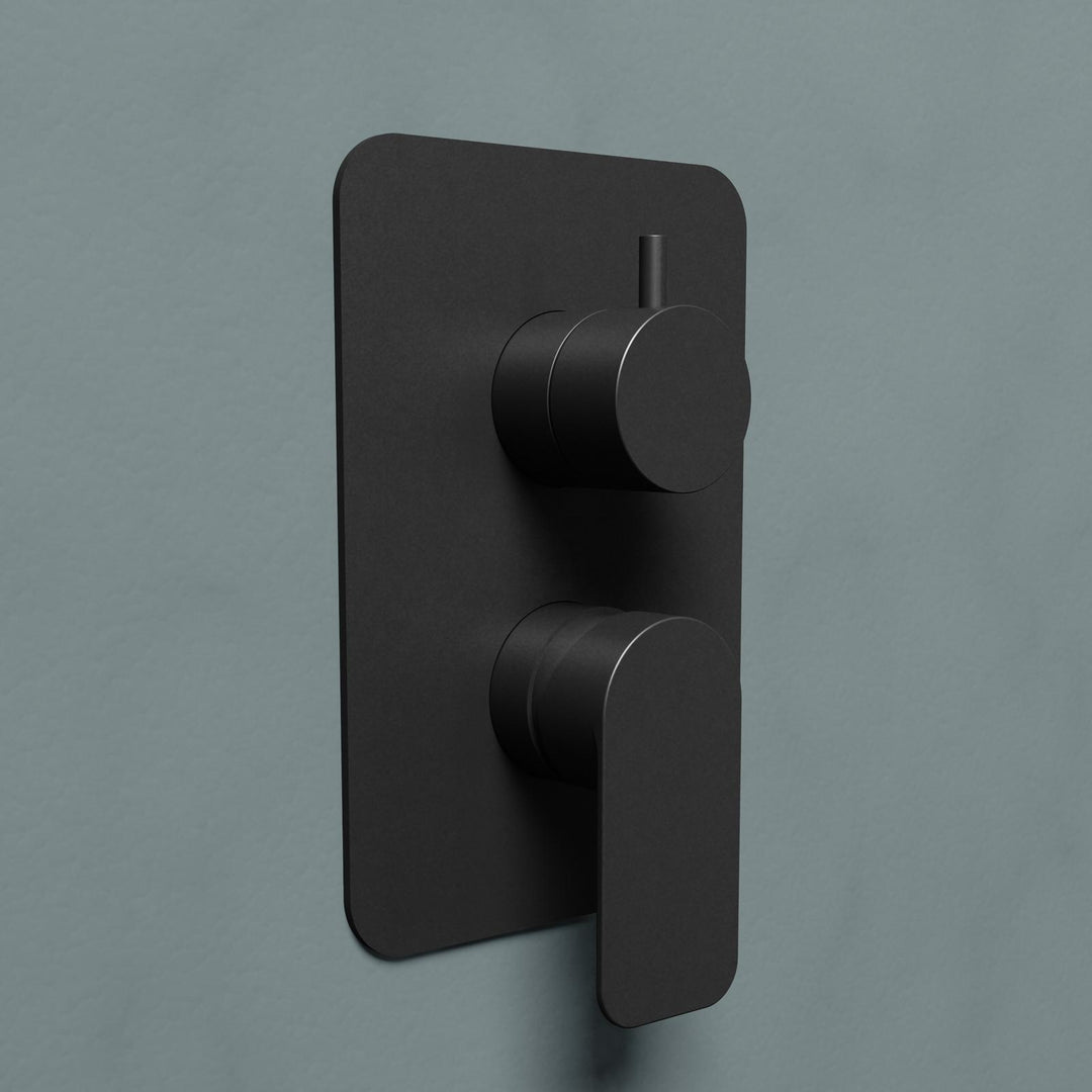 Built-in shower mixer with diverter matt black Fusion image 1