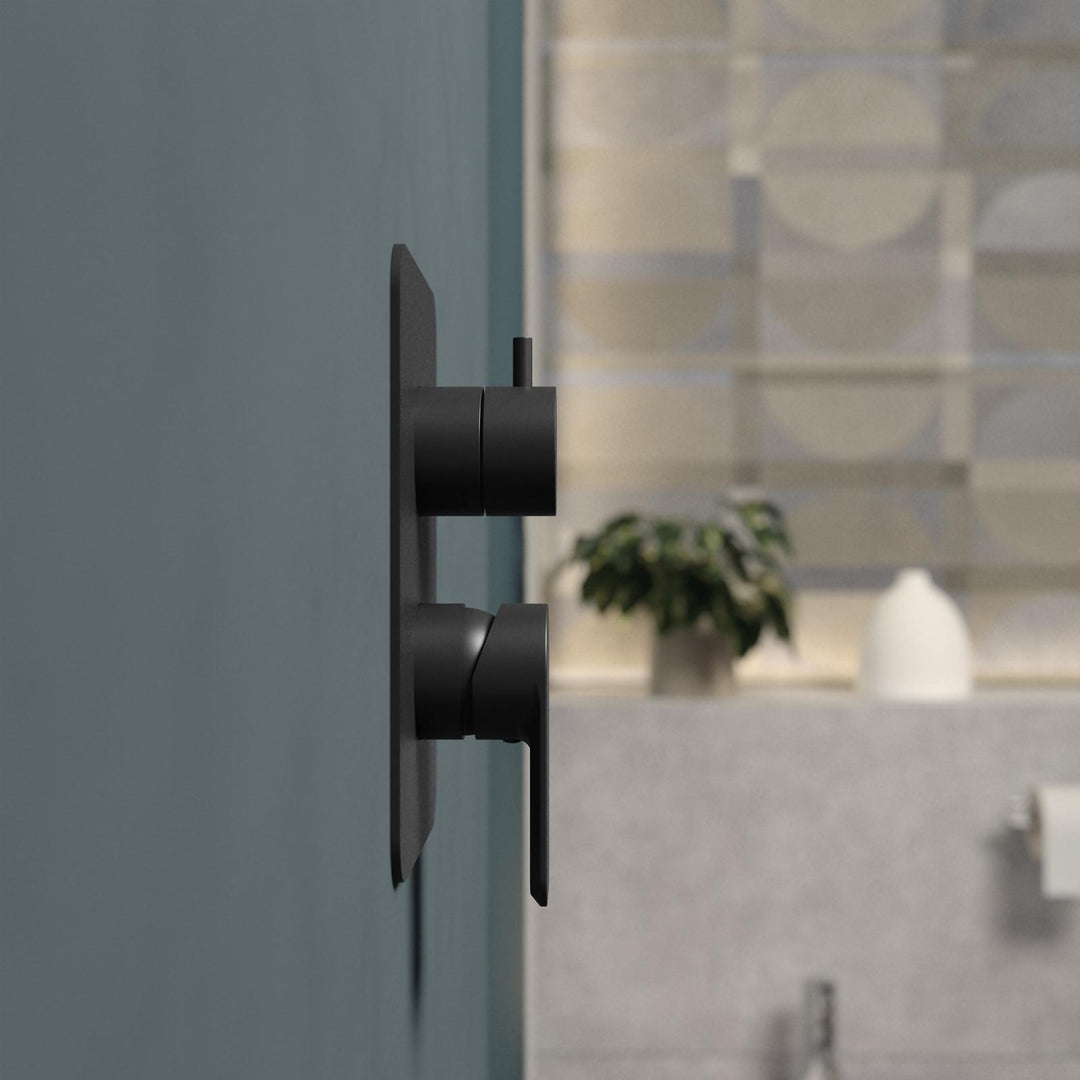 Built-in shower mixer with diverter matt black Fusion image 2