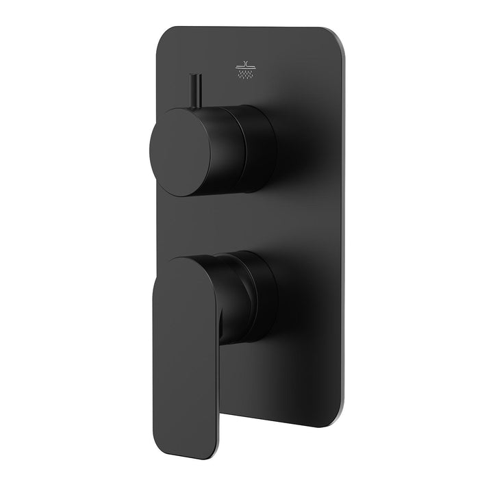 Built-in shower mixer with diverter matt black Fusion image 3
