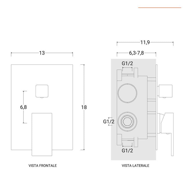 Built-in shower mixer with diverter matt black Kyria image 4