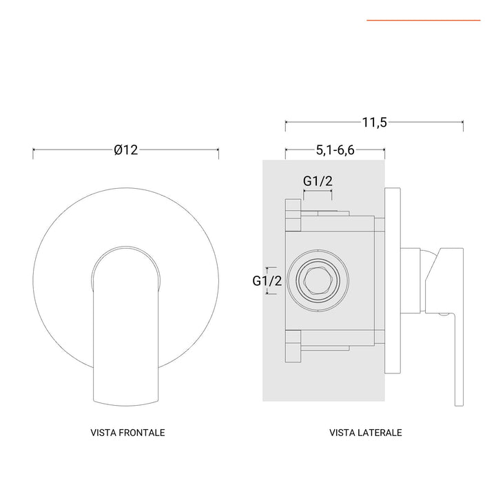 Built-in shower mixer chrome brass Fluid image 4
