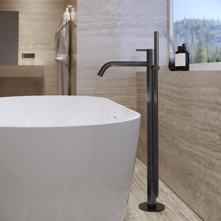 Brushed Black Freestanding Bathtub Mixer - Ran