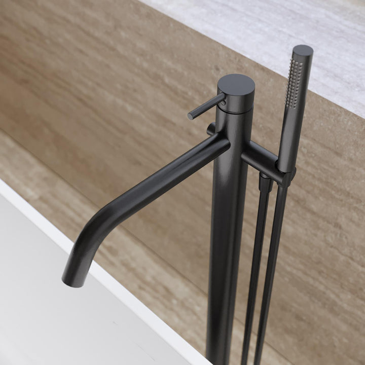 Brushed Black Freestanding Bathtub Mixer - Ran