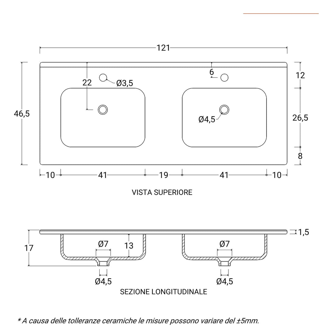 Floor standing bathroom cabinet 120 cm matt anthracite with double sink and mirror - Calipso
