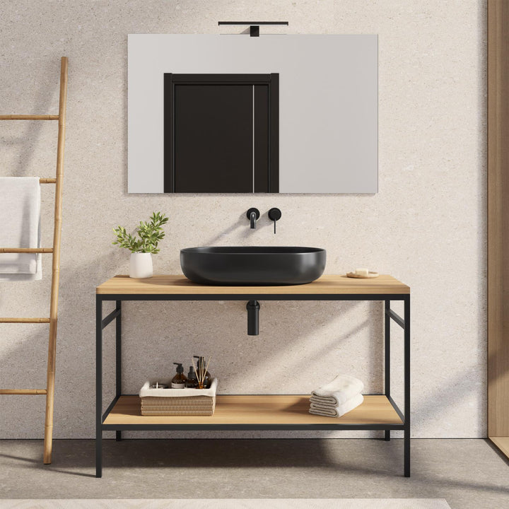 Axis 120 cm cabinet with integrated sink and mirror