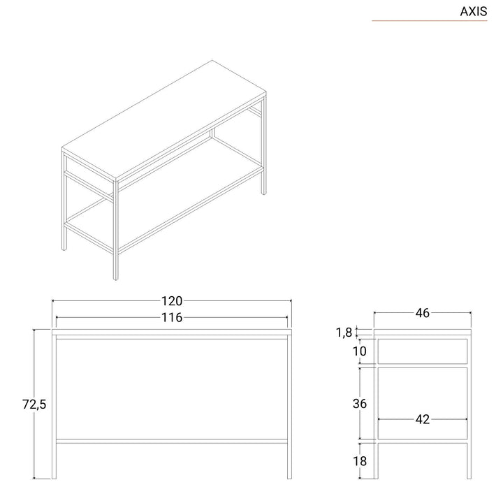Floor standing bathroom cabinet 120 cm black and oak washbasin unit with mirror - Axis