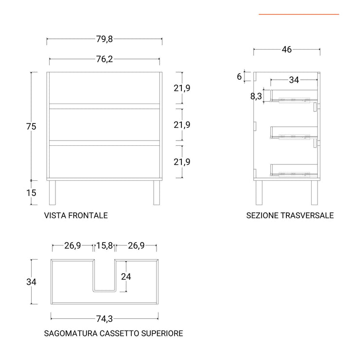 Floor standing bathroom cabinet 80 cm matt anthracite with sink and mirror - Calipso
