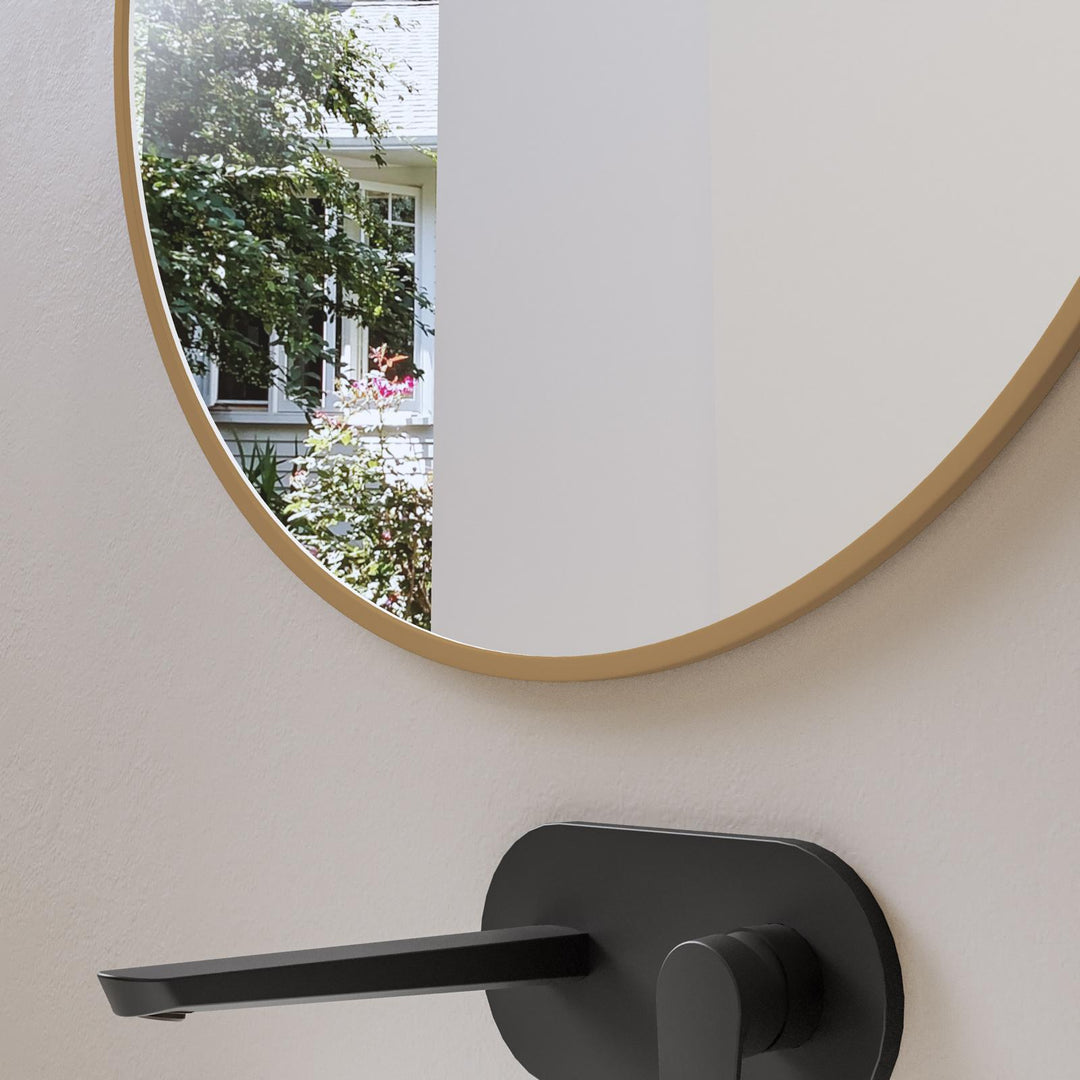 Bathroom cabinet with washbasin 100 cm natural mango and mirror - Jaiden