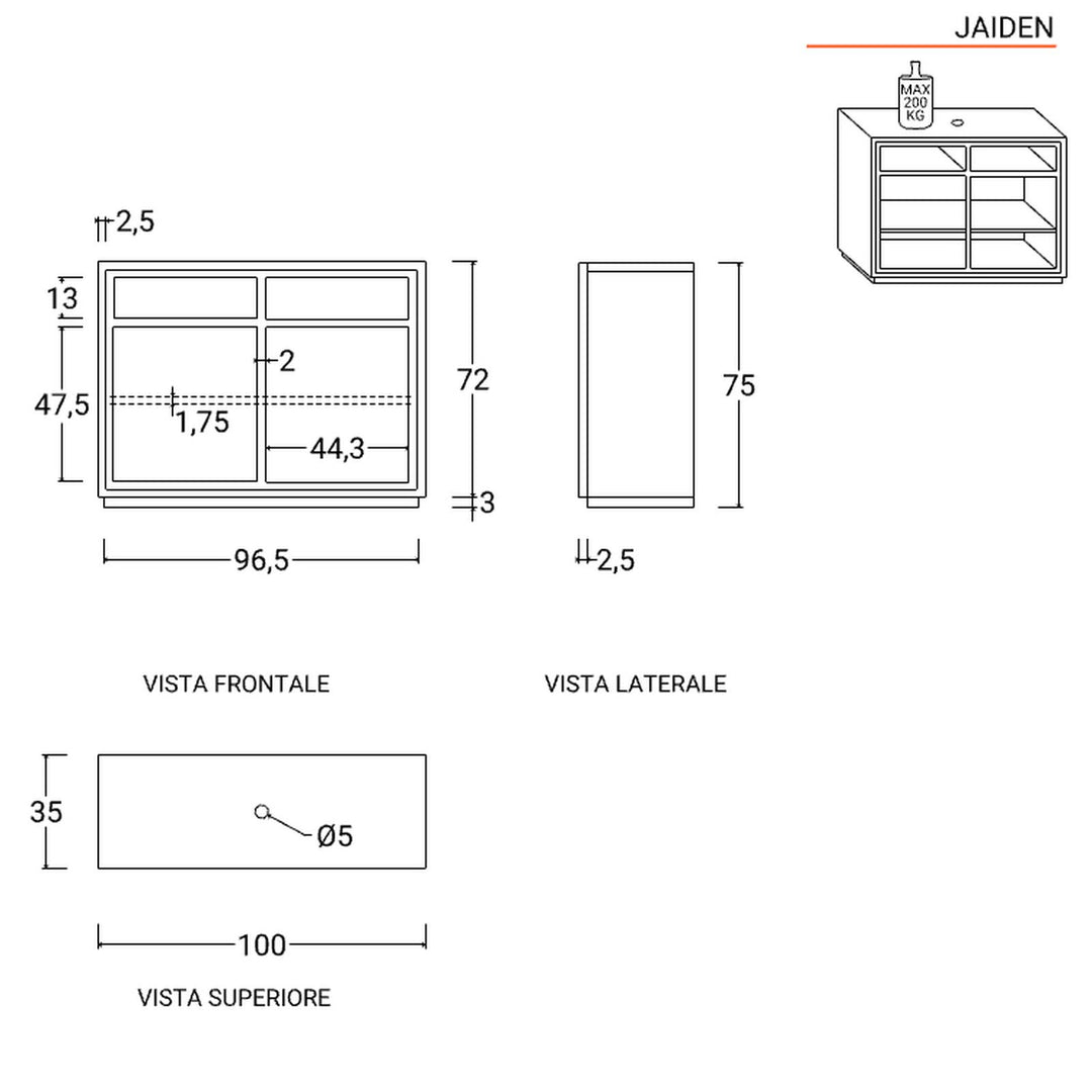 Bathroom cabinet with washbasin 100 cm natural mango and mirror - Jaiden