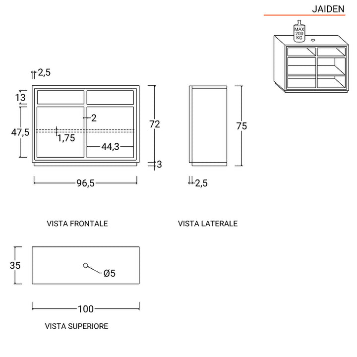 Bathroom cabinet with washbasin 100 cm natural mango and mirror - Jaiden