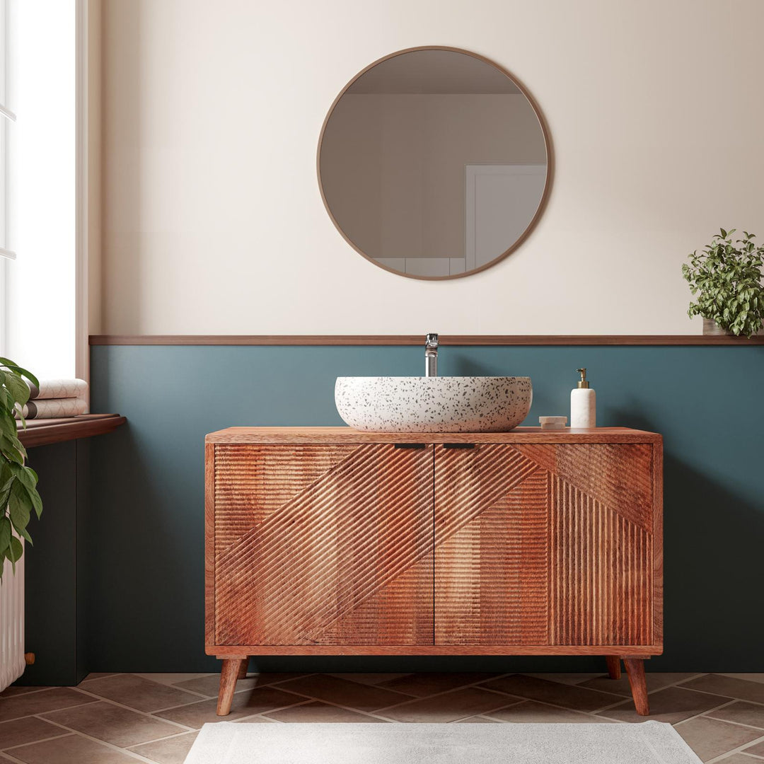 Fluente 120 cm mango wood vanity with mirror