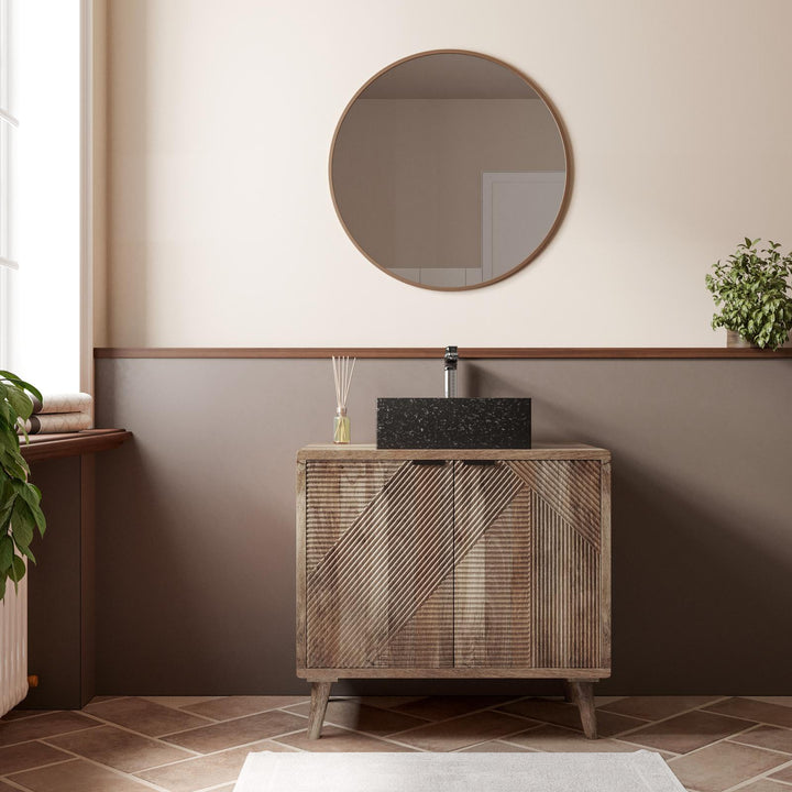 Fluente 80 cm mango wood vanity with mirror