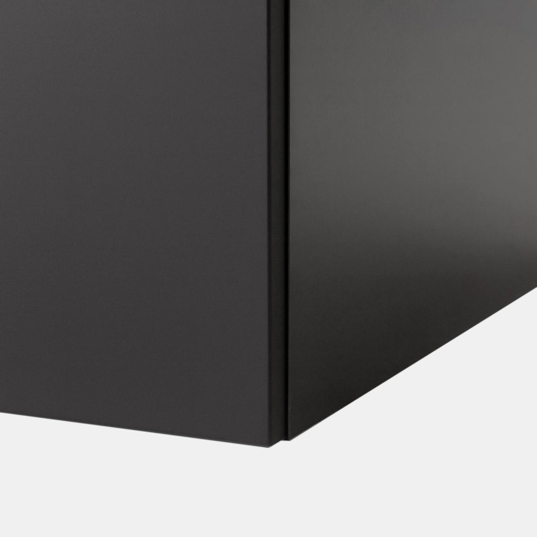 100 cm anthracite suspended bathroom cabinet with integrated sink and mirror - Sleek