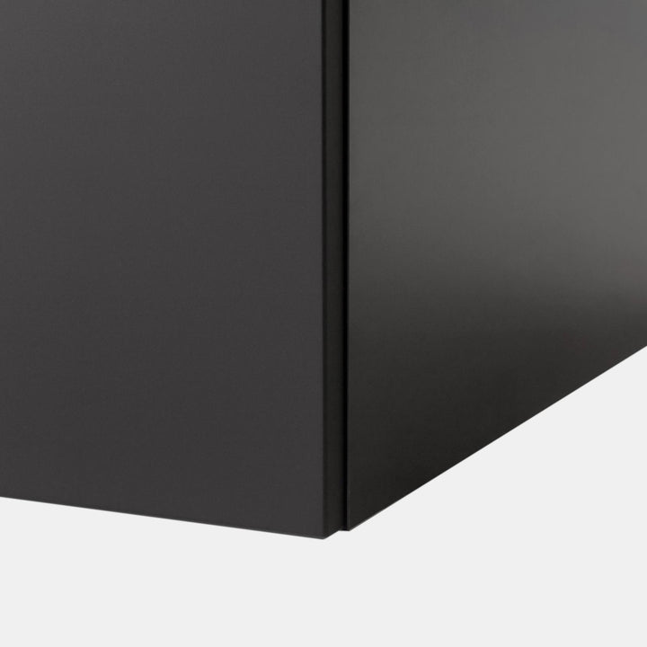 100 cm anthracite suspended bathroom cabinet with integrated sink and mirror - Sleek