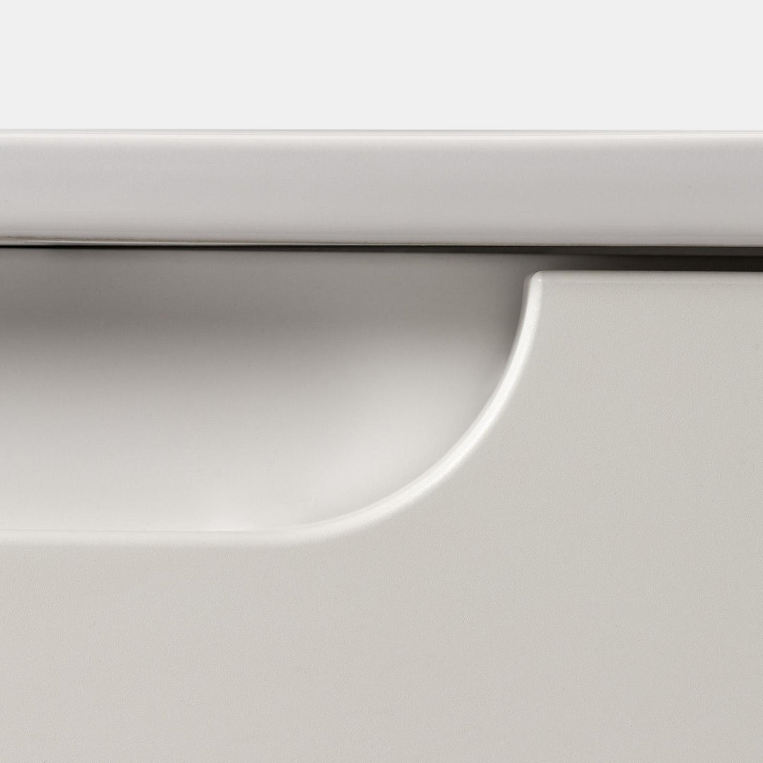 100cm matt white suspended bathroom cabinet with integrated sink and mirror - Sleek