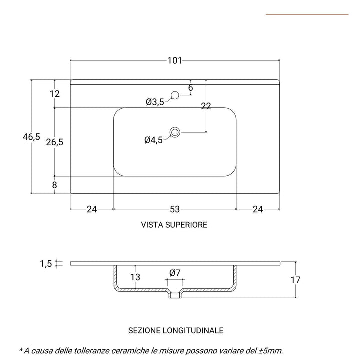 Suspended bathroom cabinet with drawers 100 cm white with sink and mirror - Cuki