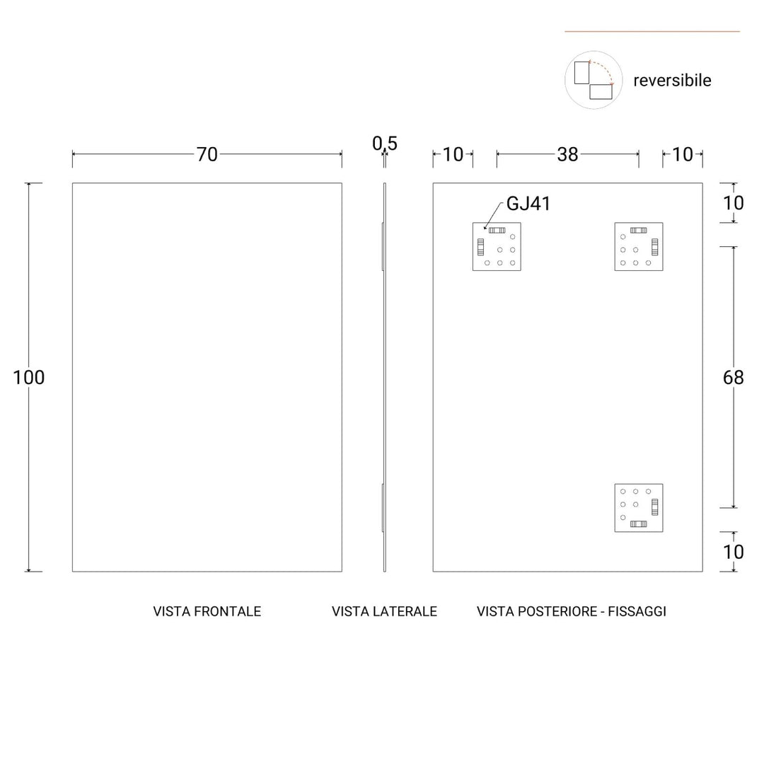 100 cm suspended bathroom cabinet in solid oak with integrated sink and mirror - Lion