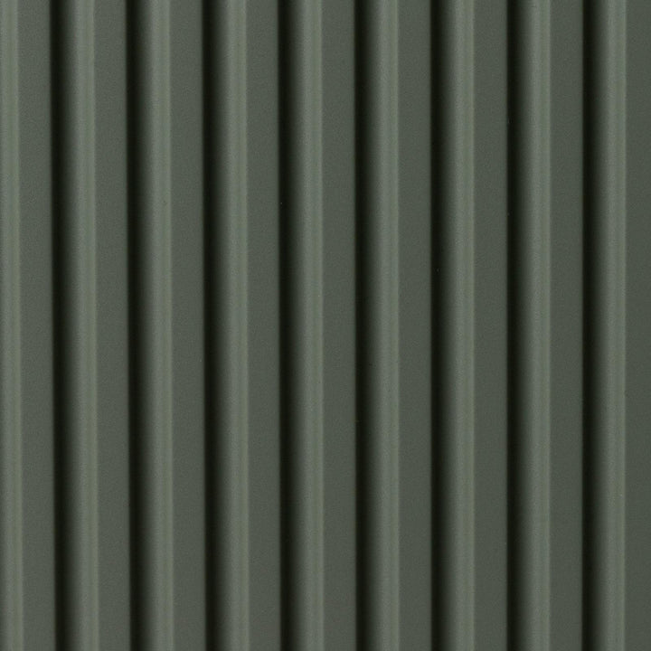 120 cm suspended bathroom cabinet in reeded concrete green with right sink and mirror - Nerk