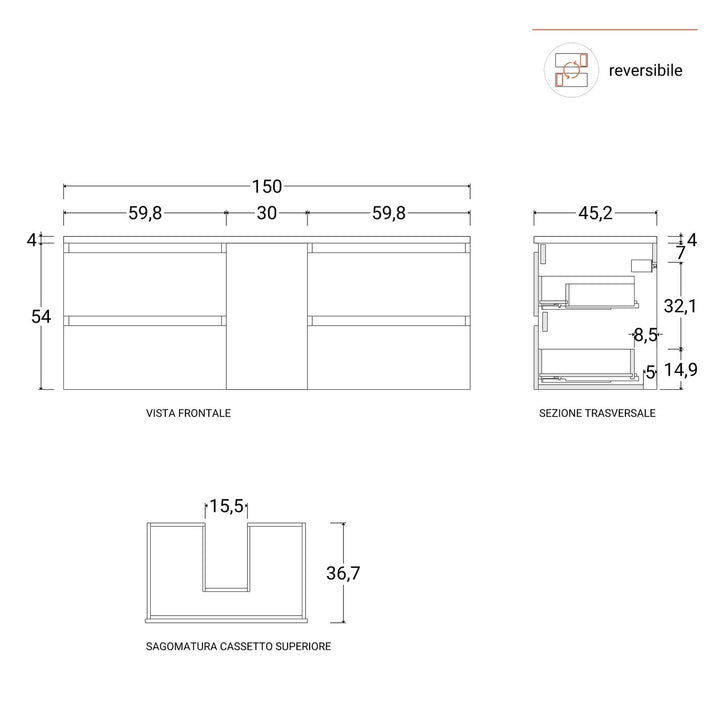 Anami 150 cm White Satin Cabinet - Image 5