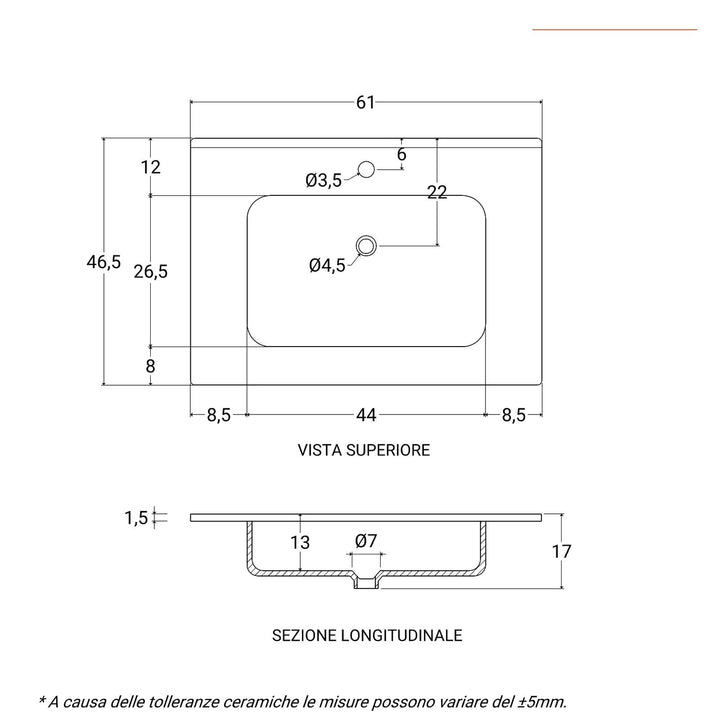 60 cm matt white suspended bathroom cabinet with sink and mirror - Cuki