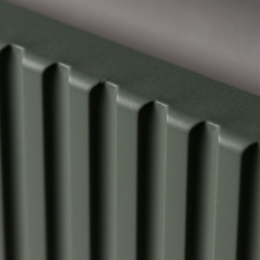 60cm suspended bathroom cabinet in ribbed concrete green with sink and mirror - Nerk