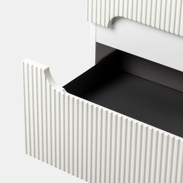 70cm suspended bathroom cabinet with matt white drawers and washbasin with mirror - Tayga