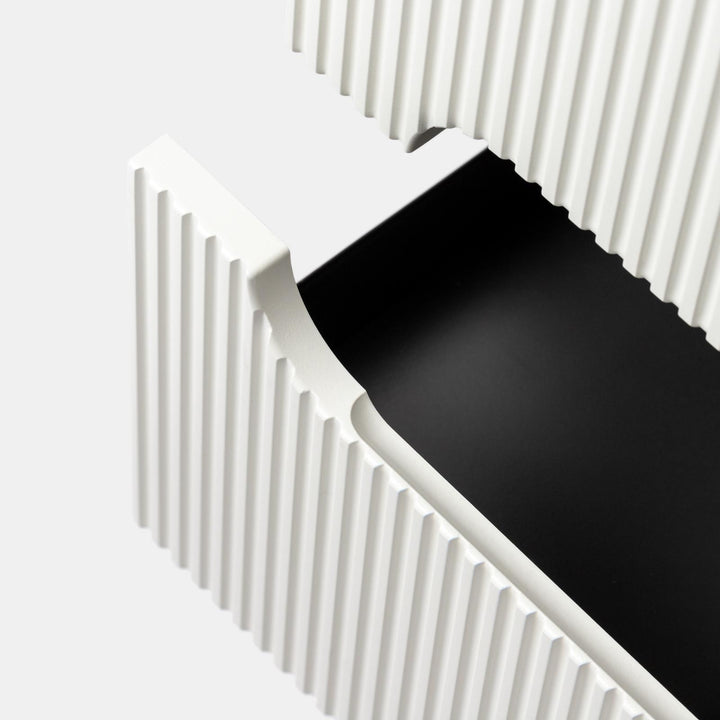 70cm suspended bathroom cabinet with matt white drawers and washbasin with mirror - Tayga