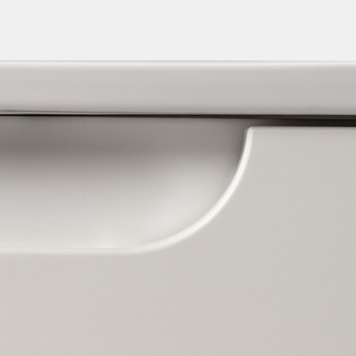 80cm matt white suspended bathroom cabinet with integrated sink and mirror - Sleek