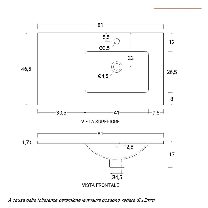 80 cm suspended bathroom cabinet in reeded oak with right sink and mirror - Nerk
