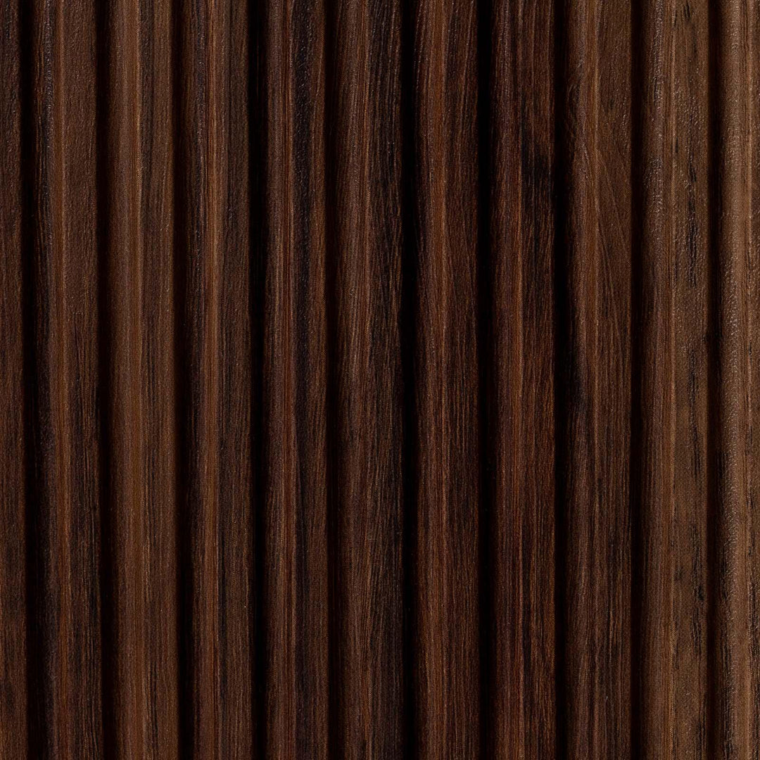 Suspended bathroom cabinet with 80 cm doors in reeded oak with sink and mirror - Nerk