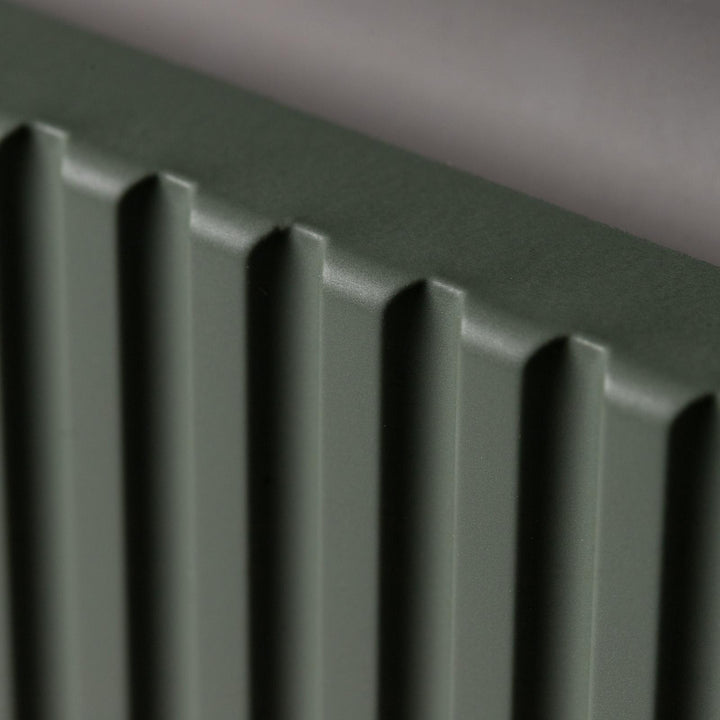 Suspended bathroom cabinet with doors 80 cm concrete green ribbed with sink and mirror - Nerk