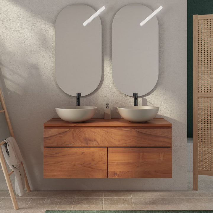 Kuna 120 cm Teak Bathroom Cabinet - Front View