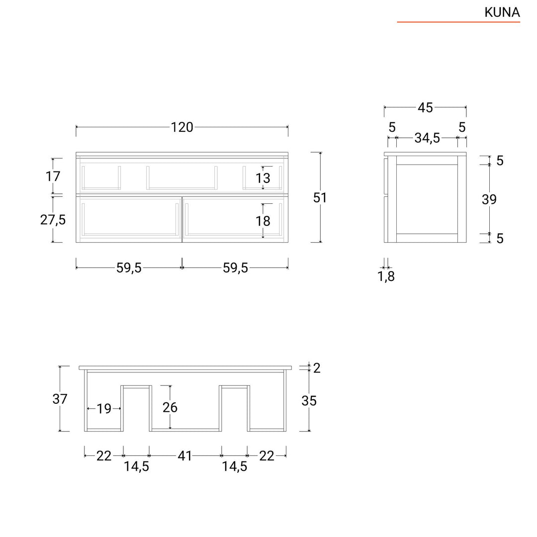Kuna 120 cm Teak Bathroom Cabinet - Image 12