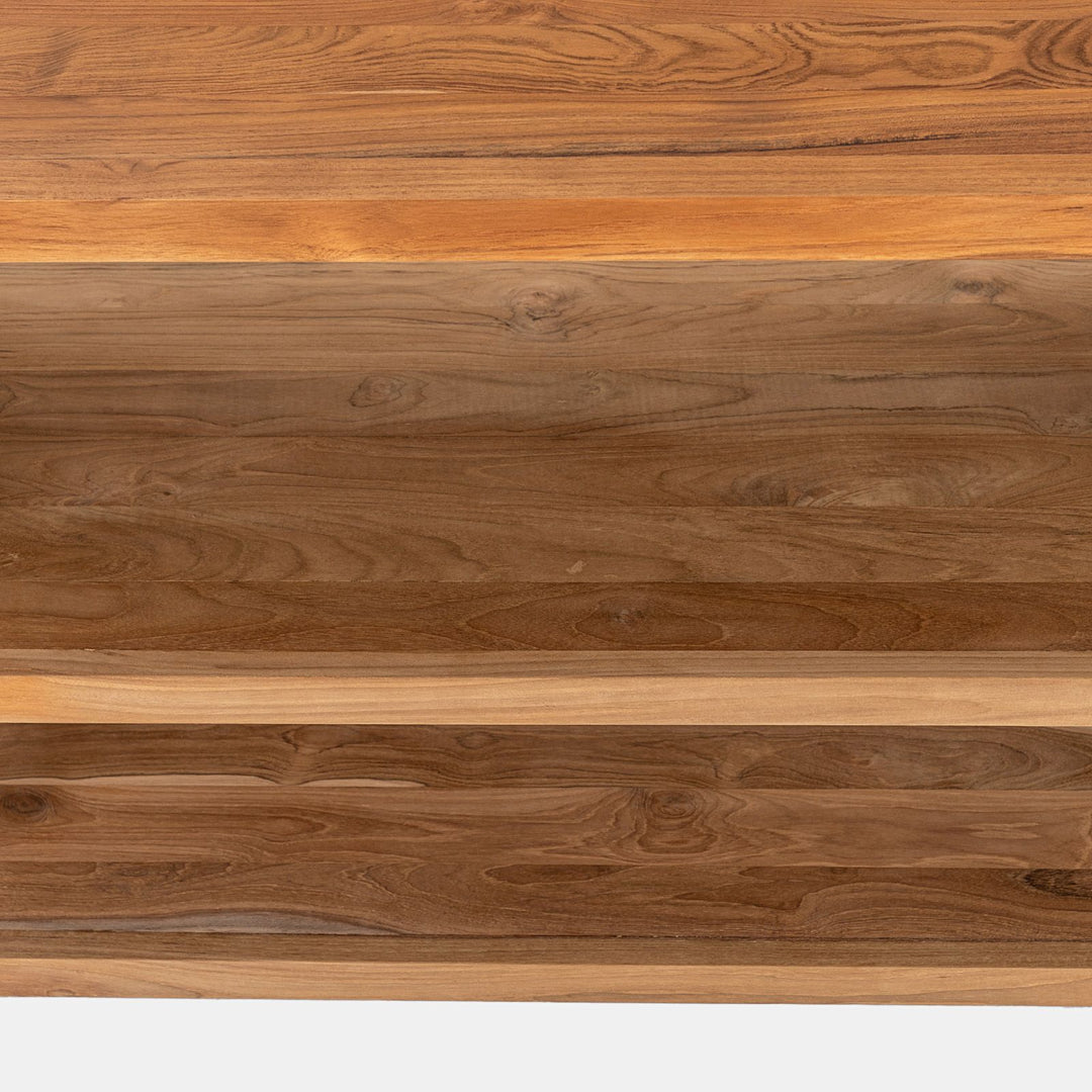 120 cm double shelf teak wood vanity unit - Palmas