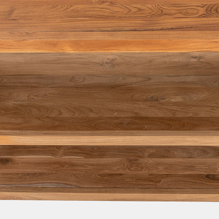 120 cm double shelf teak wood vanity unit - Palmas