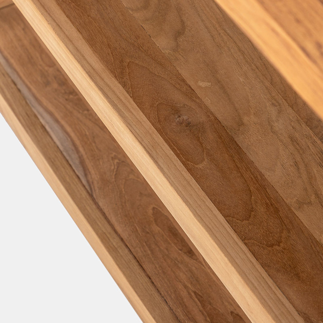 120 cm double shelf teak wood vanity unit - Palmas