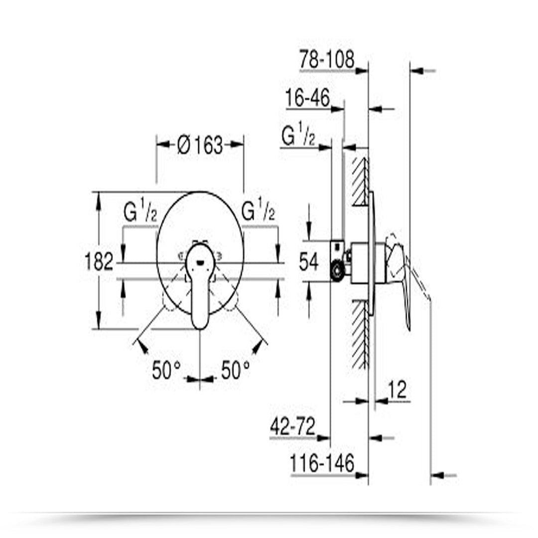 Grohe BauEdge built-in mixer image 2