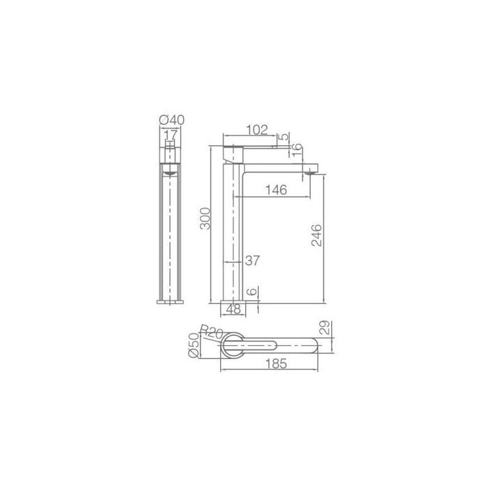 Roma matt black single-lever high basin