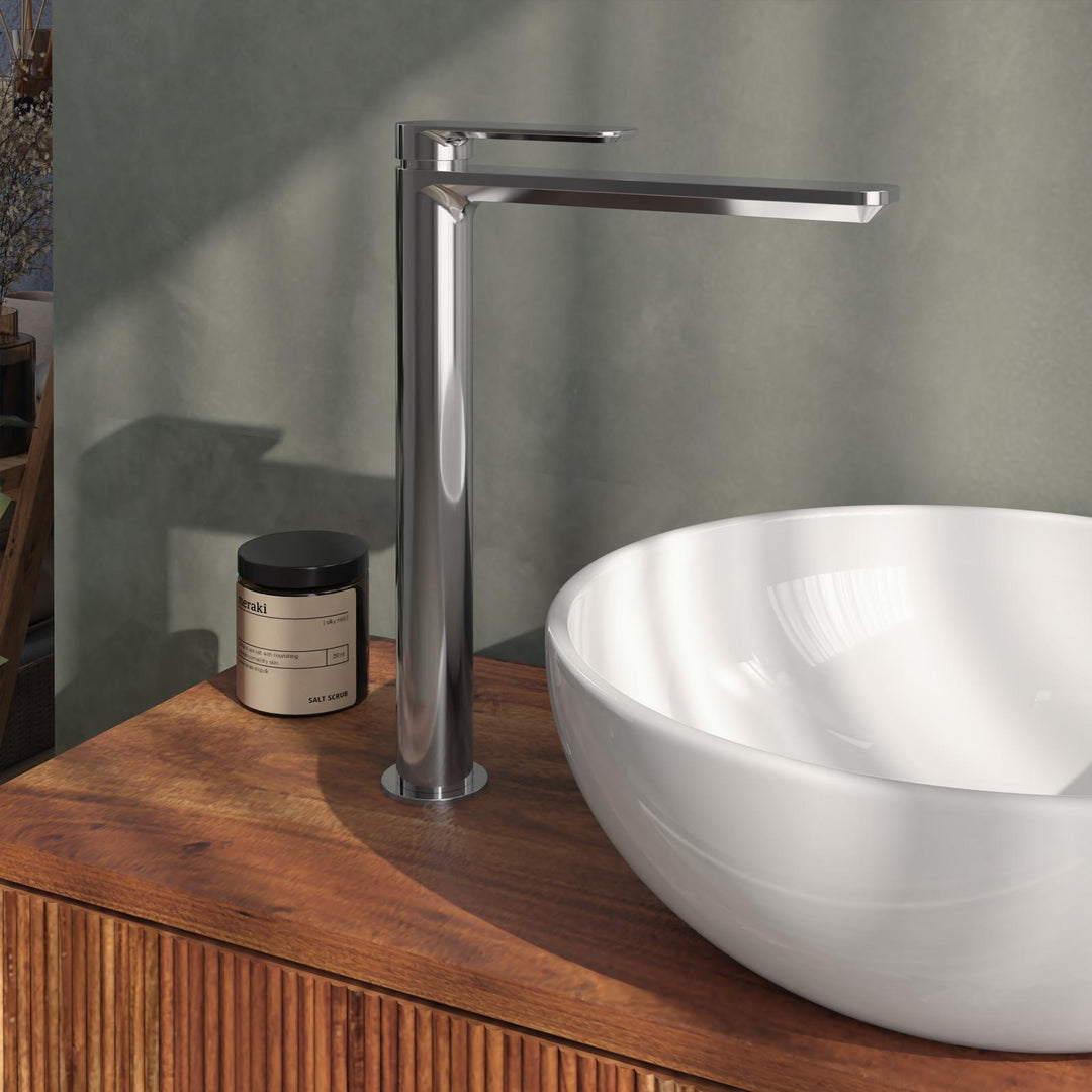 High basin mixer and bidet chrome set – Fusion