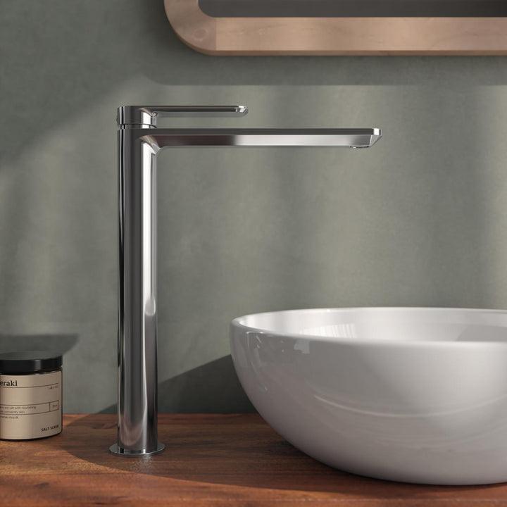 High basin mixer and bidet chrome set – Fusion