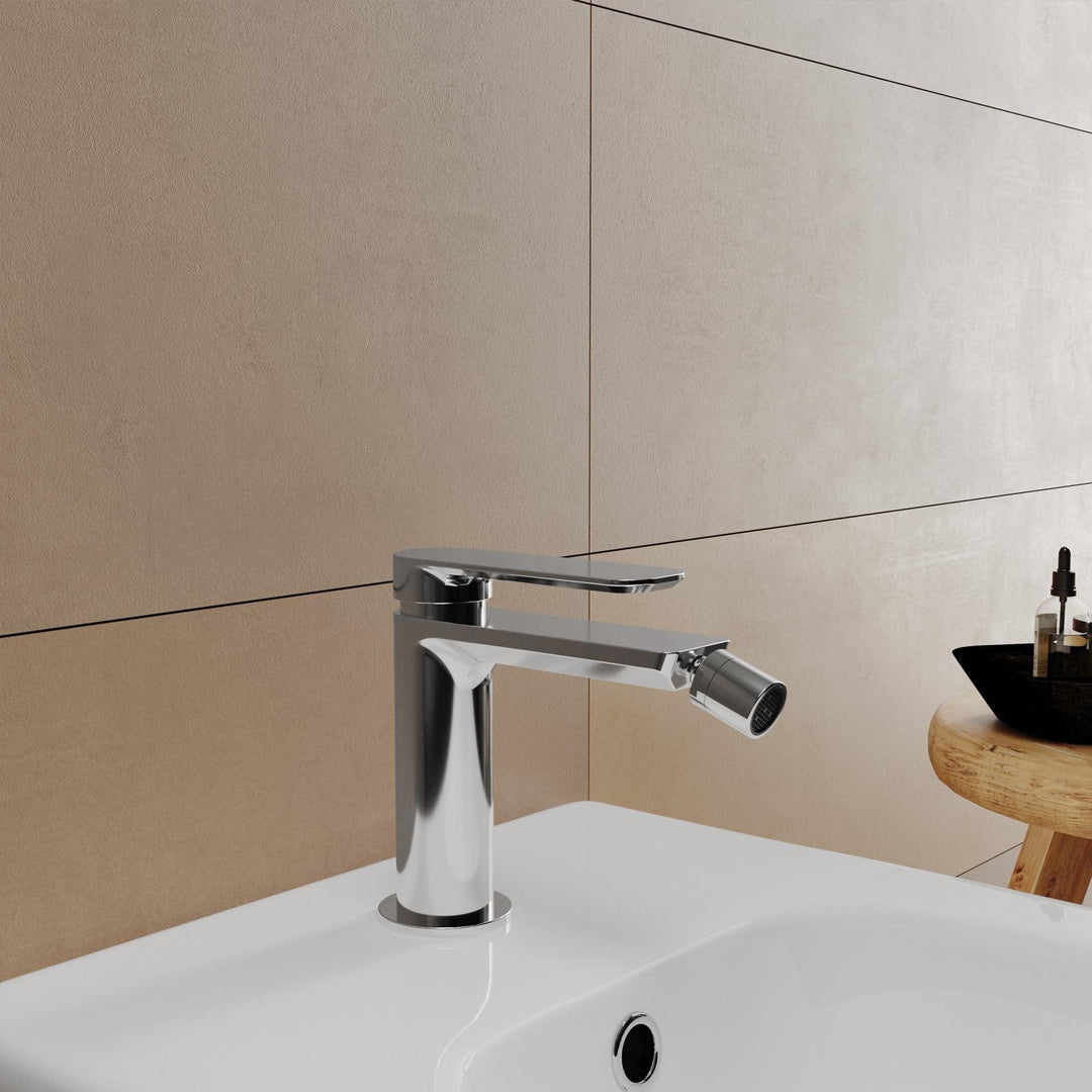High basin mixer and bidet chrome set – Fusion