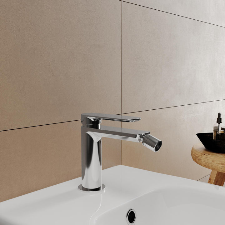 High basin mixer and bidet chrome set – Fusion