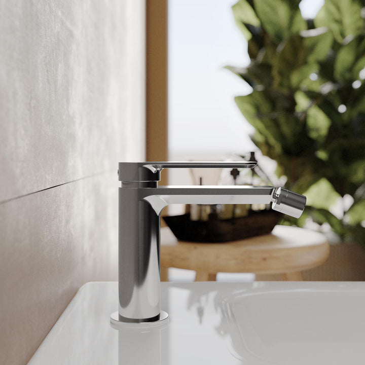 High basin mixer and bidet chrome set – Fusion