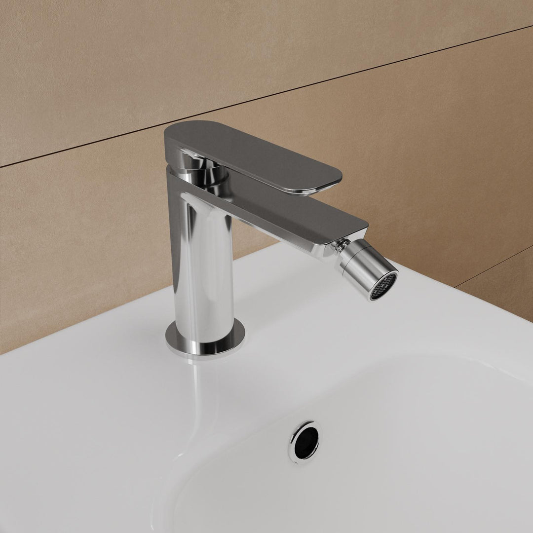 High basin mixer and bidet chrome set – Fusion