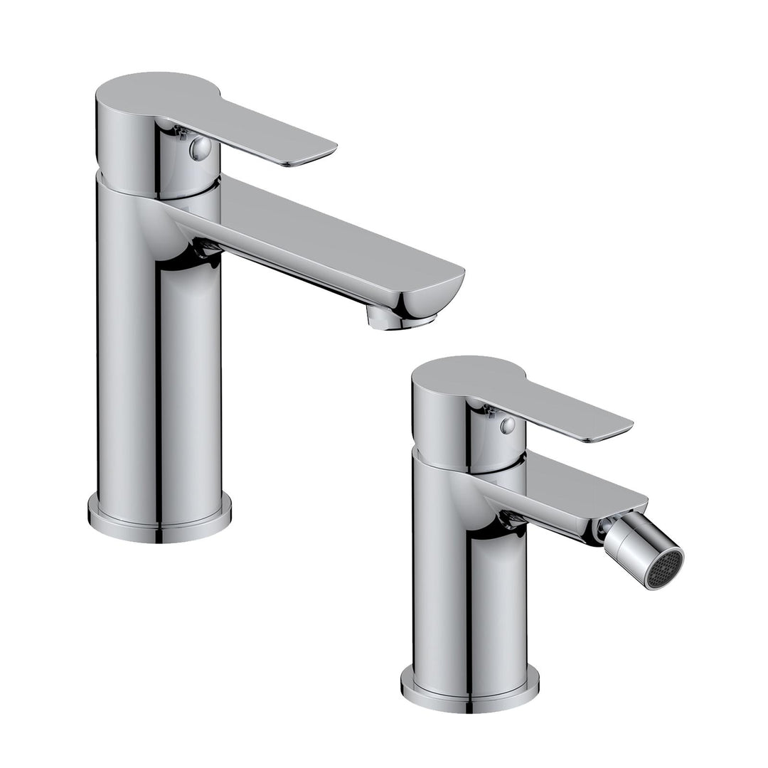 Chrome basin and bidet mixer set – Key