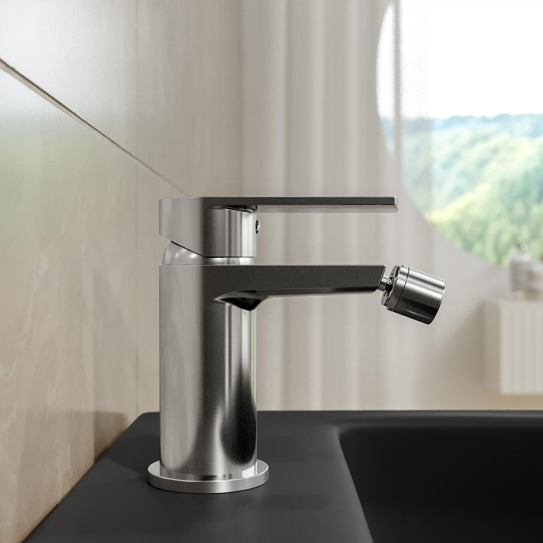 Chrome basin and bidet mixer set – Fluid