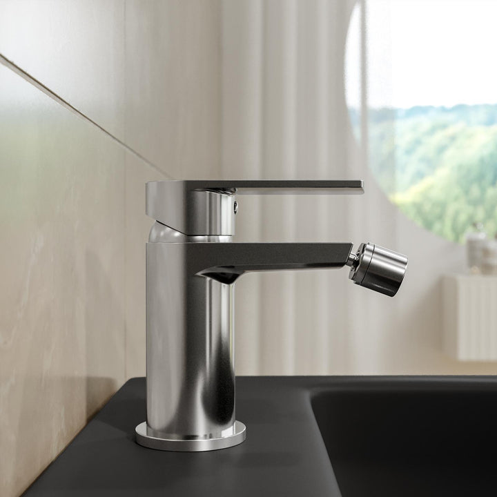 Chrome basin and bidet mixer set – Fluid