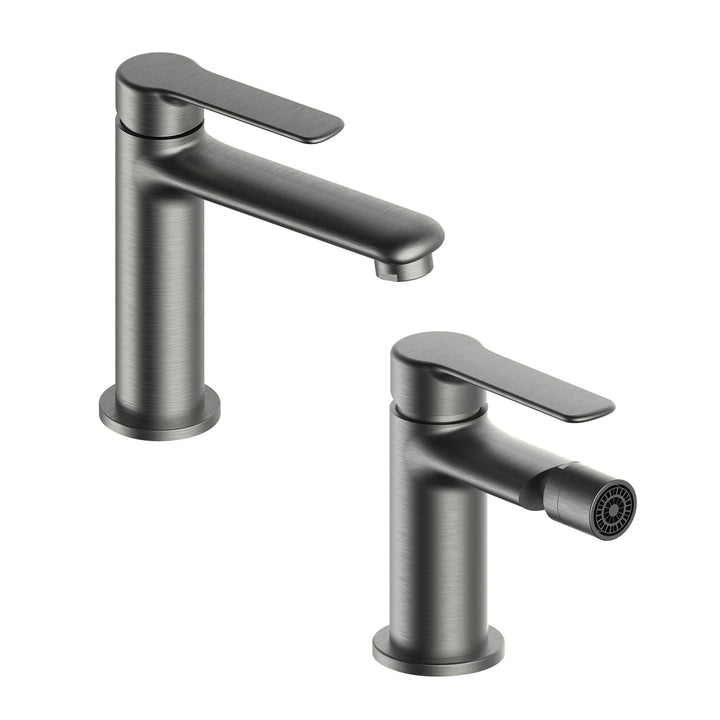 Brushed Black Basin and Bidet Mixer Set – Tila