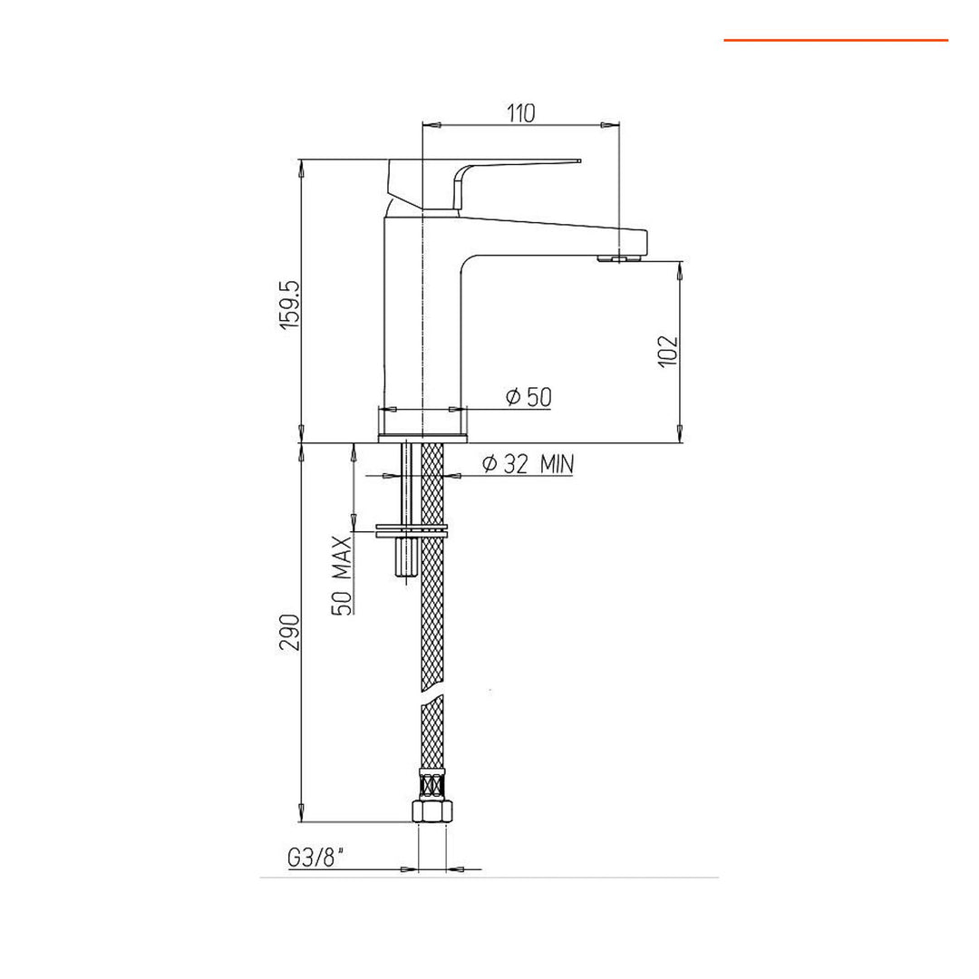 Inca matt black basin and bidet mixer set - image 4