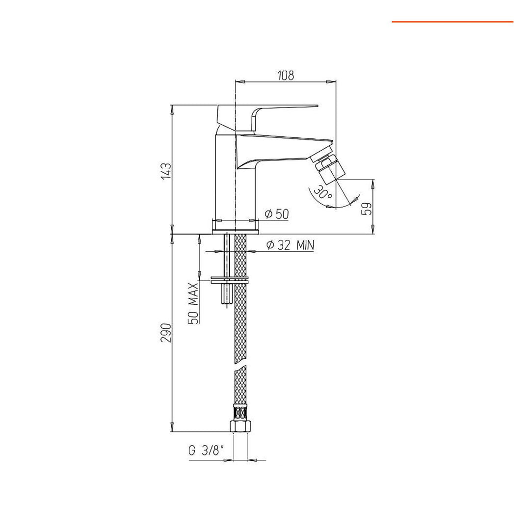 Inca matt black basin and bidet mixer set - image 5